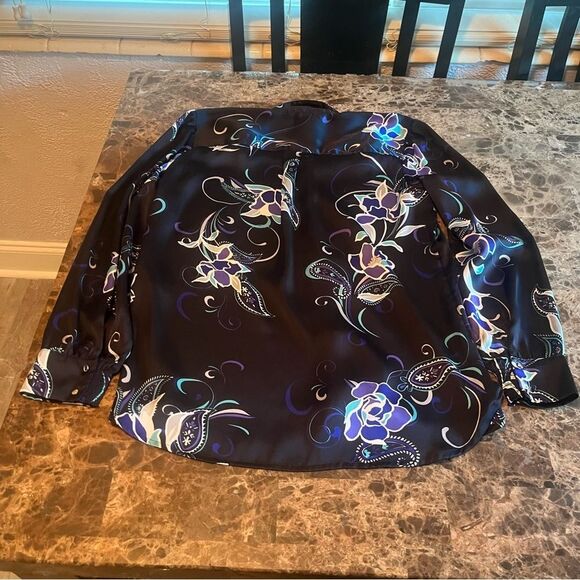 Chico’s Blouse Women’s Size 1 (M) Floral Print Button Front Tunic​ - Picture 11 of 12